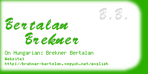 bertalan brekner business card